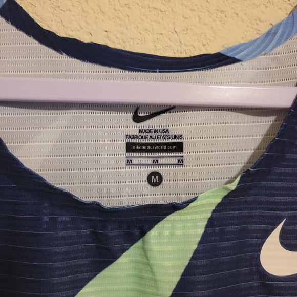 Nike Elite Pro Singlet Mens Size Medium Running Marathon CI0799-XXX Blue Green - Picture 6 of 7